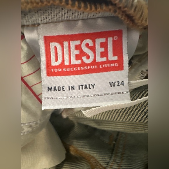 Diesel 1969 D-Ebbey-Fsc 068GP Jeans Slim Ivory W 24 Denim Corset Lace Bootcut - Picture 14 of 16